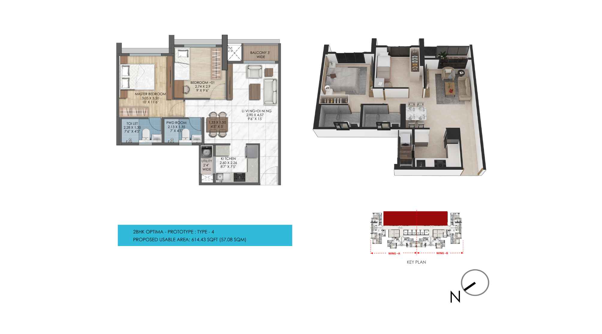 Tescon-Om-Shivdham-311-East-2-BHK-optima-Floorplan-614-sqft